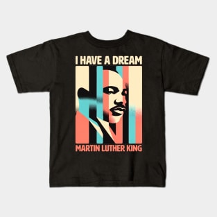 Vision of a Dream MLK Inspirational Portrait Design Dream Legacy Graphics Kids T-Shirt